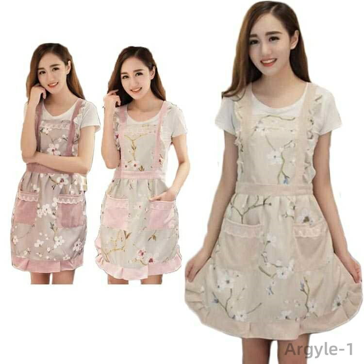 【送料無料】作業服 コットン ショート丈 シンプル かわいい フリル レース 大人 ノースリーブ 前掛け 花柄 レディース おしゃれ エプロン