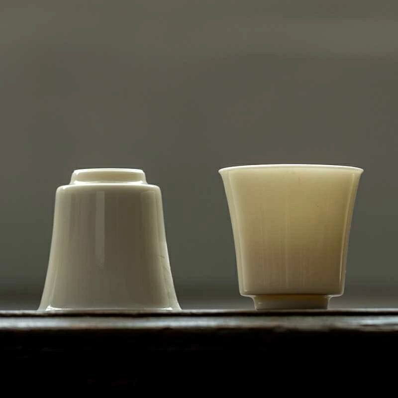 【送料無料】敬老の日 贈り物 台湾茶器 中国茶器 ティーウェア お茶用品 来客用 コップ カップ お茶 湯のみ 2点セット 茶杯 白玉 茶杯
