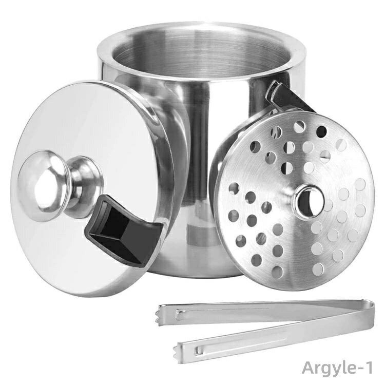 【送料無料】蓋 アイスバケット ステンレスブラック 全ステンレス構造 業務用アイスペール アイスバケツ 真空断熱 二重構造 1.3L