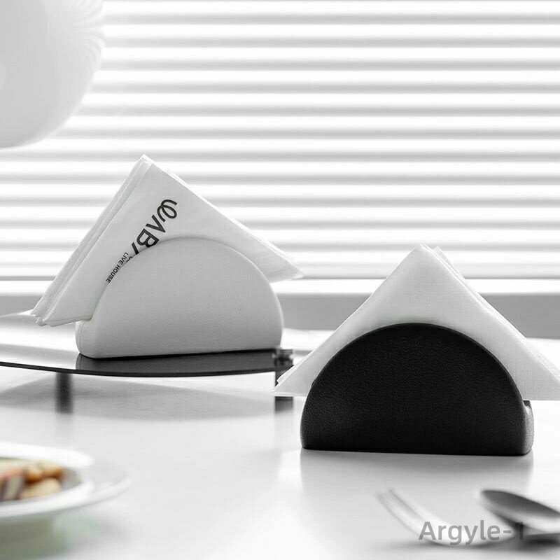 【送料無料】 ペーパーナプキンホルダー 半円形 マットカラー スタイリッシュ 陶器製 ブラック ホワイト