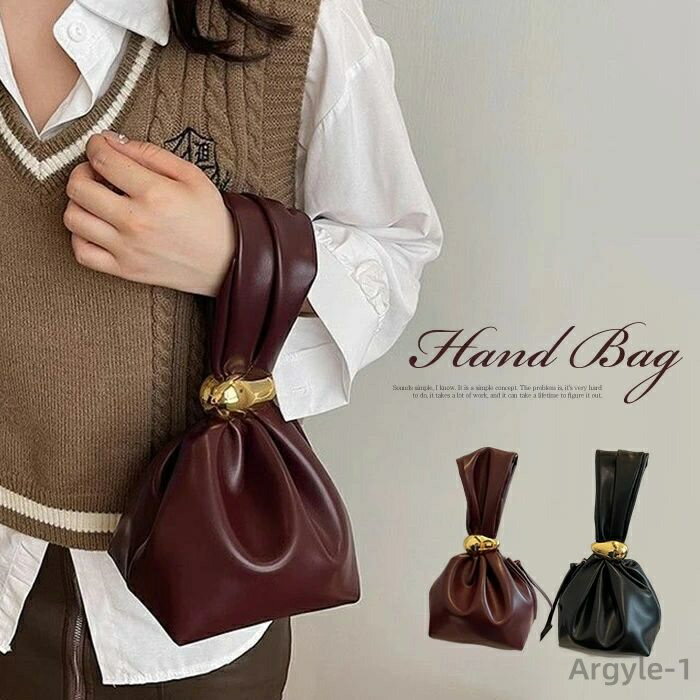 【送料無料】ハンドバッグ レディース ミニバッグ 手提げバッグ 小さめ バケツ型 ミニハンドバッグ ギャザー フェイクレザー 金属 カバン 鞄