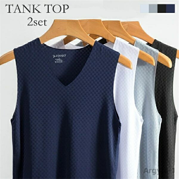 【送料無料】グ 運動ウェア メンズ ジム 袖なし 筋肉 筋トレ トップス ランニング ノースリーブ タンクトップ 2枚セット