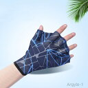 【送料無料】カエルの手 水中トレーニング 水かき ツートン 指先が使える レディース アクアミット 水泳用手袋 メンズ 総柄
