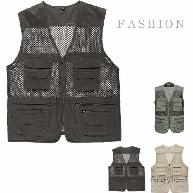 【送料無料】ミリタリー 大きいサイズ 登山服 お釣り 多機能 メッシュ アウトドア フィッシングベスト