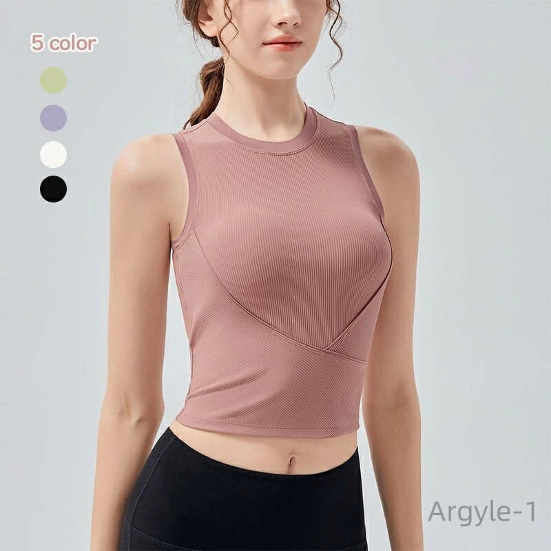 【送料無料】速乾 吸汗 フィットネスウェア ショート丈 ヨガ パッド入り カップ付き ホット レディース タンクトップ トップス