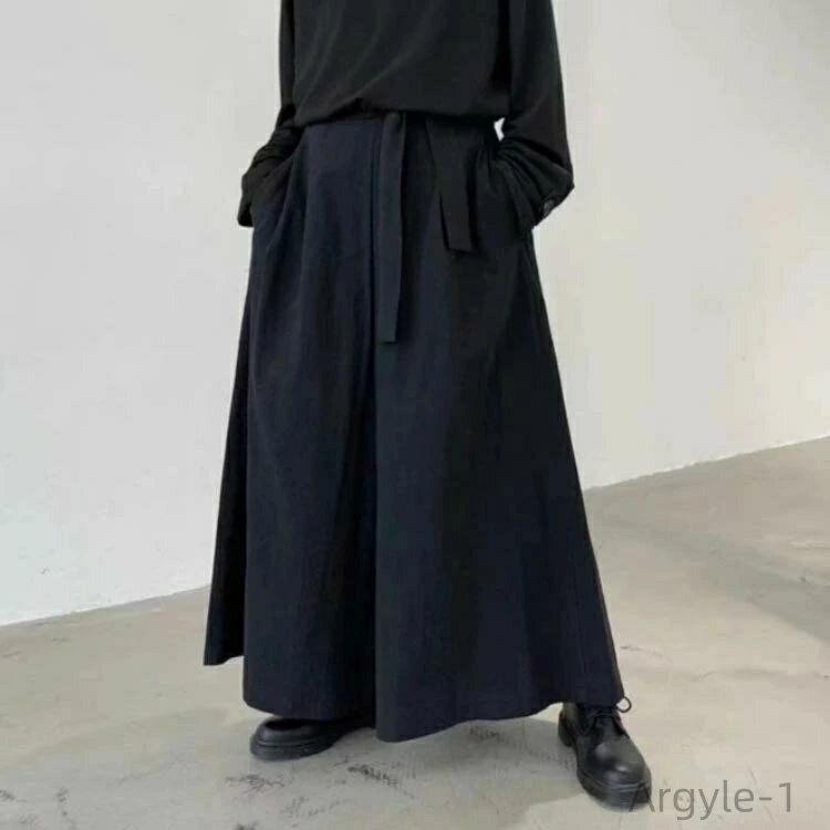 【送料無料】モード系 スカーチョ スカート風 きれいめ スカンツ ゆったり 袴パンツ ワイドパンツ メンズ レディース 9分丈