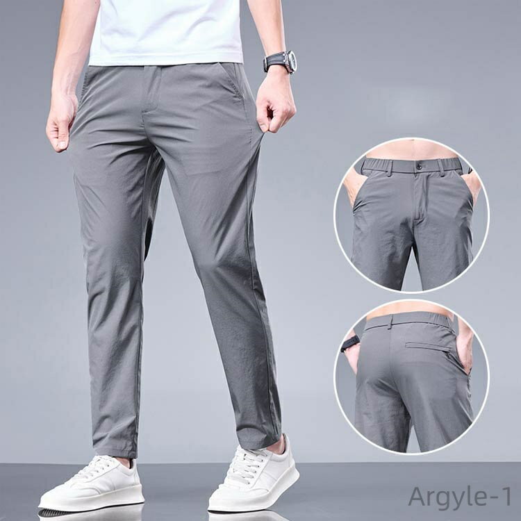 【送料無料】無地 uvカット ゴルフ アイスシルクパンツ メンズ ストレッチパンツ 速乾 接触冷感 スポーツパンツ ロングパンツ