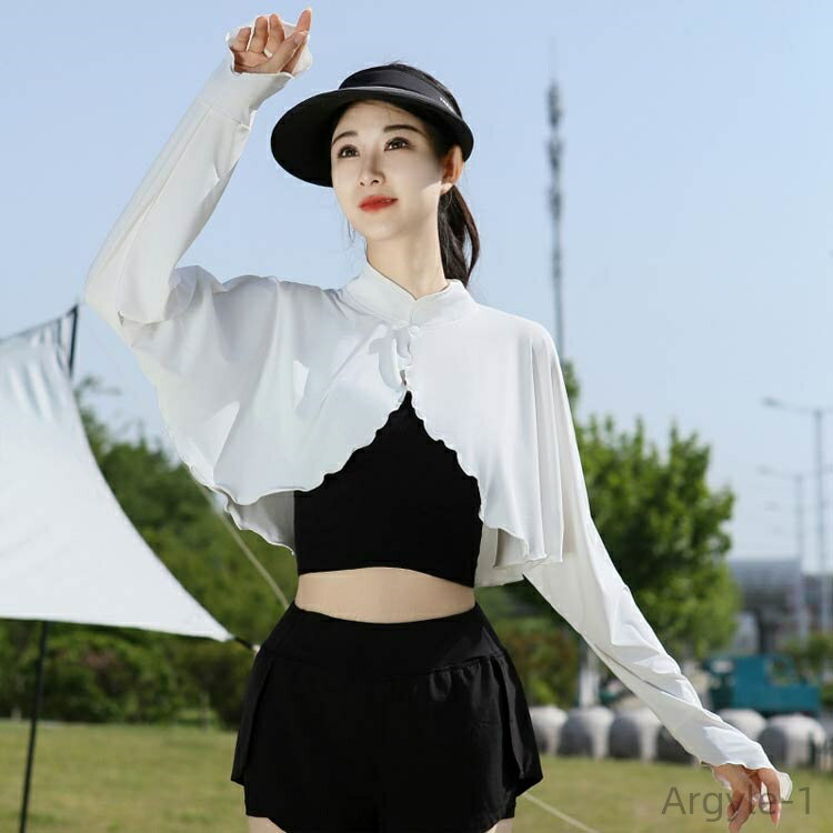 【送料無料】ボレロ UPF50+ マント UVカット UVカット ラッシュガード 冷感 レディース パーカー カーディガン ケープ ポンチョ