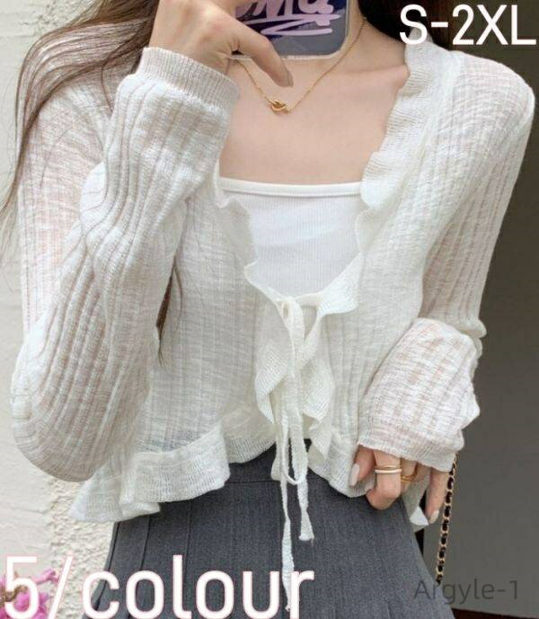 【送料無料】カーディガン レディース トップス 紫外線対策 UV 冷房 シアー 透け バルーン ライトアウター シアーカーディガン