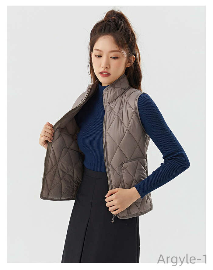 【送料無料】秋 冬 ジレ スタンドカラー アウター キルト キルトベスト レディース ダウンベスト ベスト キルティング