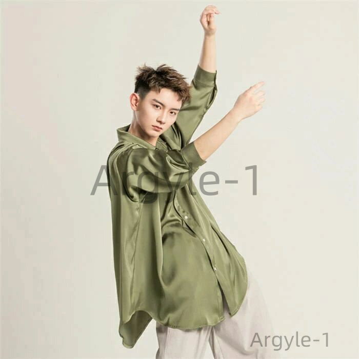 【送料無料】レッスン着 ダンスウェア 薄手 舞台 ステージ シャツ 中華風 トップス 古典ダンス衣装 メンズ