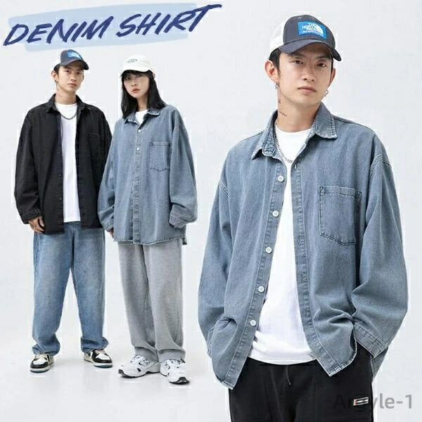 【送料無料】デニムシャツ メンズ トップス メンズ ウエスタン シャツ ライトオンデニム 長袖 シャツ アメカジ カジュアルシャツ シンプル ボタン 春 秋 コ...