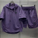【送料無料】スエット ウェストゴム ハーフパンツ トレーナー プルオーバー 半袖 上下セット 2点セット メンズ
