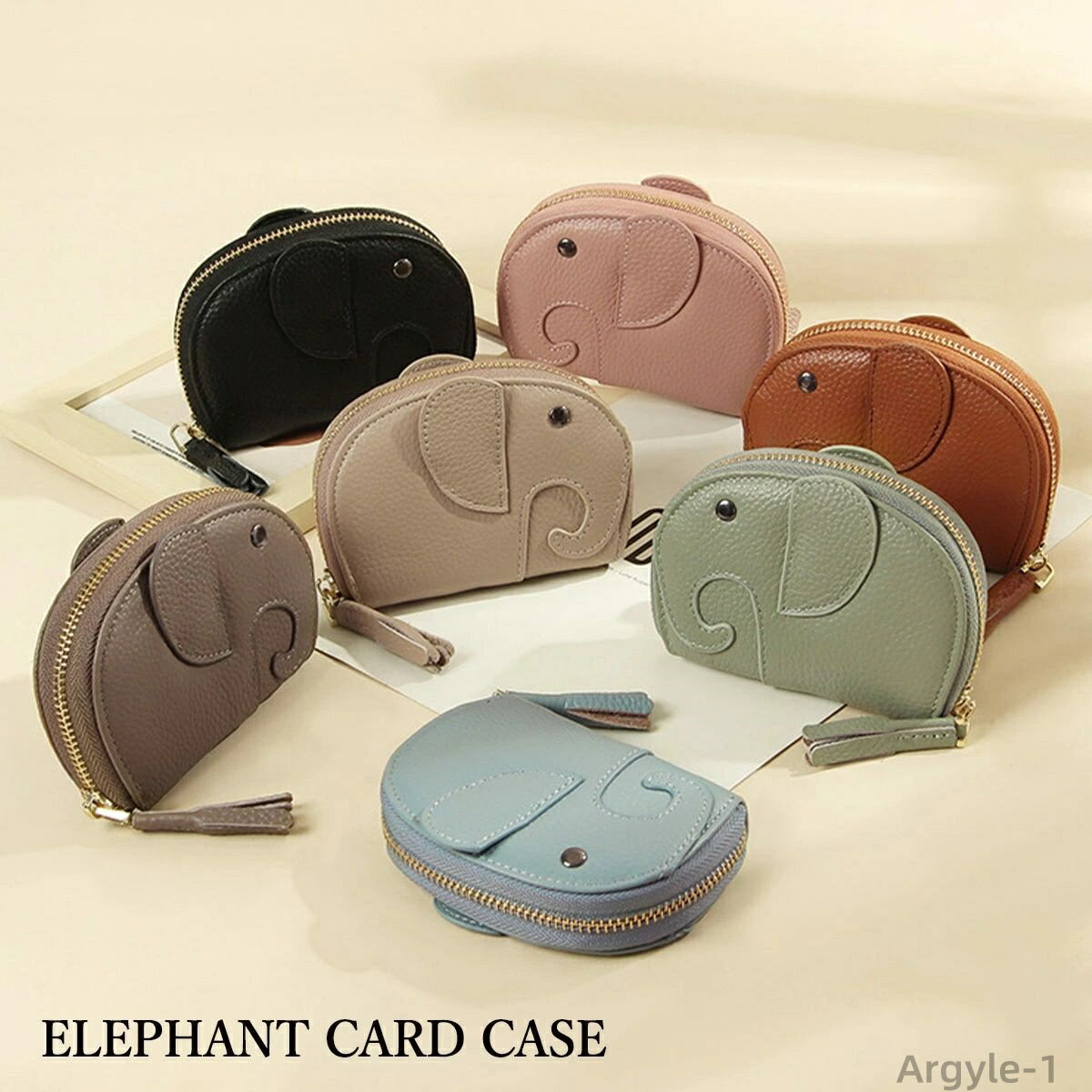 【送料無料】カードケース クレジットカードケース レディース 財布 ゾウ 本革 可愛い 小銭入れ 可愛いゾウ 象 薄型 スリム 軽量 大容量