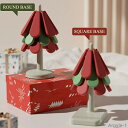 【送料無料】クリスマスツリー 鍋敷き シリコン製マット 18cm 3枚入 耐熱 厚み6.5mm 収納スタンド コースター おしゃれ 飾り 折りたたみ