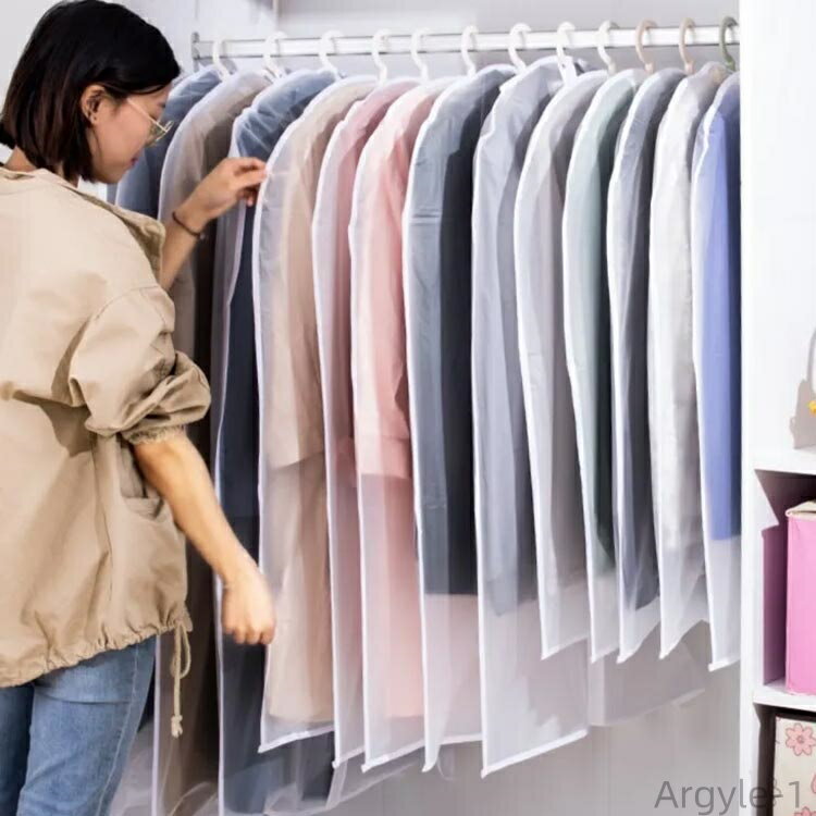 アーガイルの【送料無料】ダニよけ 洋服カバー 防塵 防湿 スーツ 防虫カバー 防カビ 衣装カバー ハンガーカバー クローゼット 服カバー｜アングル3