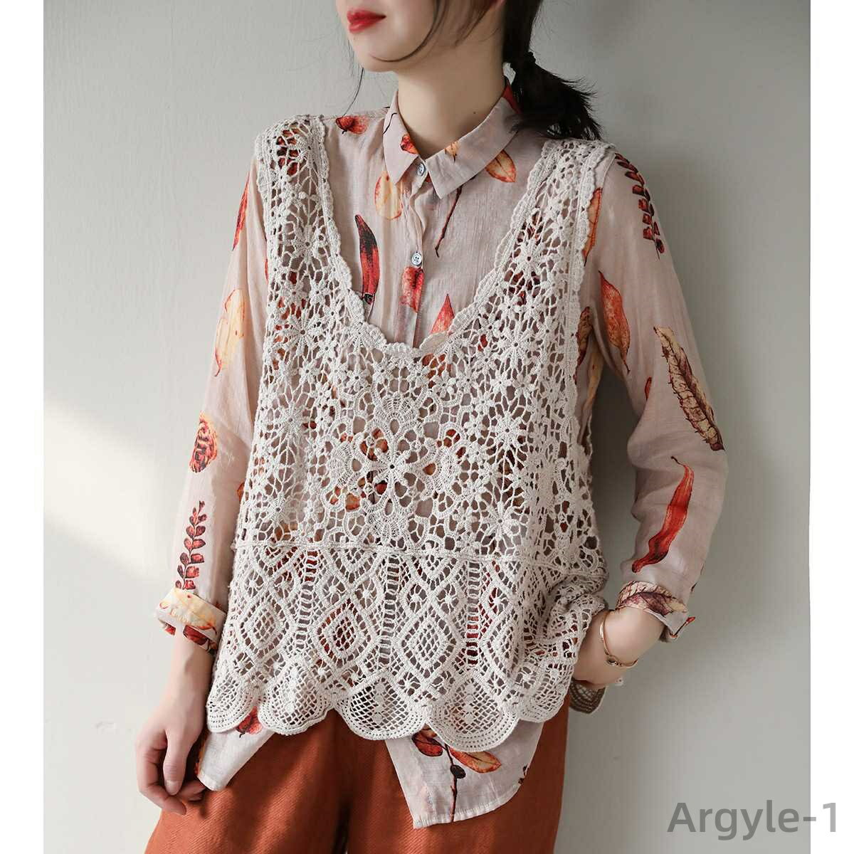 【送料無料】編み風 レトロ 透かし カジュアル きれいめ トップス ニット 花柄 おしゃれ ベストレディース かわいい 夏 春 ニットベスト