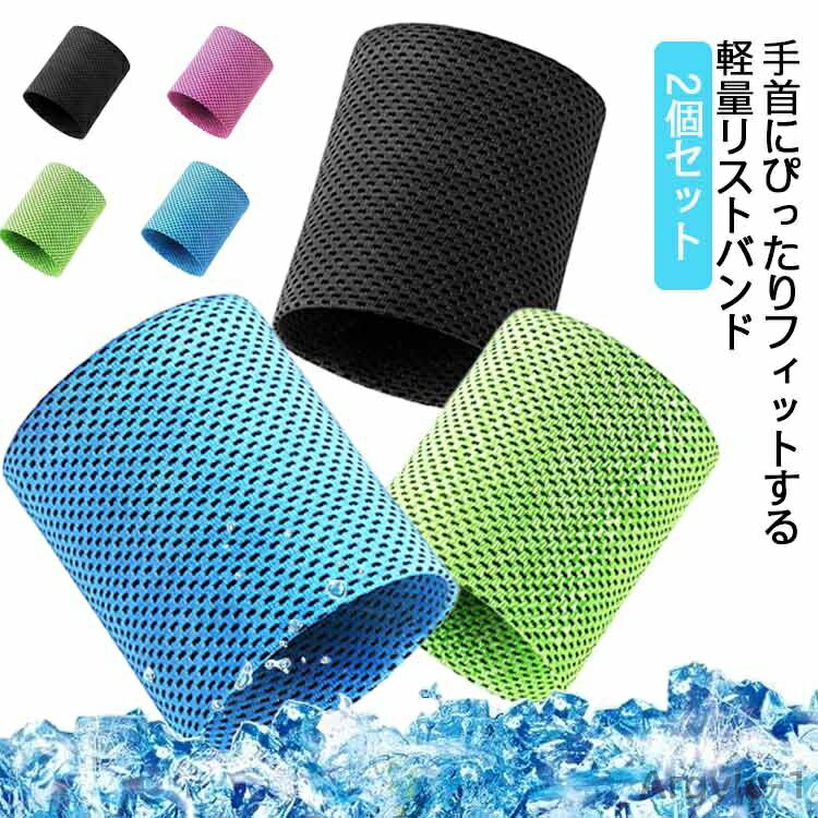 【送料無料】伸縮性 通気性 柔らかい 熱中症対策 吸汗速乾 軽量 冷却バンド アイスバンド 薄手 夏用 ひんやり 冷感 クール メッシュ 汗止め 2個入り