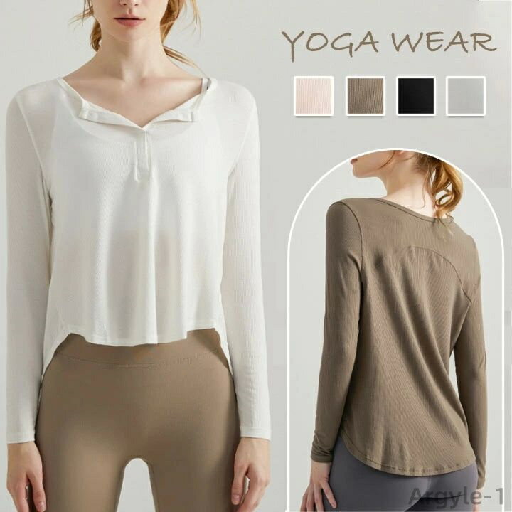 【送料無料】ピラティス ジム ホットヨガ レディース ヨガトップス スポーツウェア おしゃれ 長袖 体型カバー トップス ヨガウェア