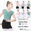 【送料無料】半袖 子供用 160cm 150 140 130 120 110 グリーン パープル ピンク パンツ/スカートセット バレエ 2点セット バレエレオ...