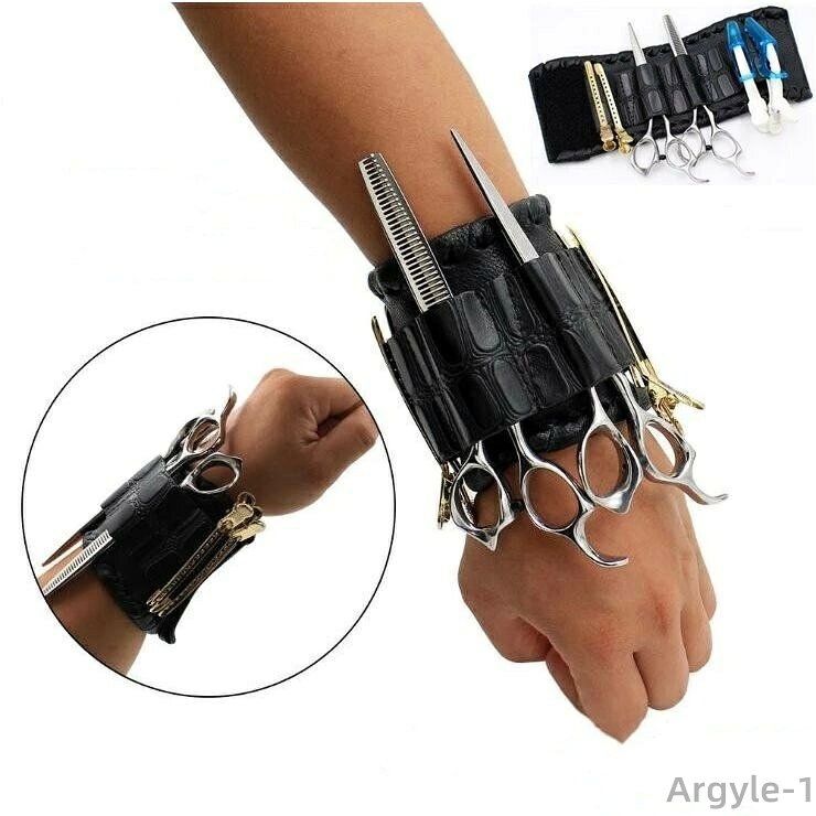 【送料無料】新作 サロン 大容量 理容師 業務用 5.5-6インチ対応 シザーバッグ 腕用 牛革 本革 美容師 プロ仕様 トリマー シザーケース