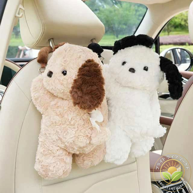 可愛い 猫 ティッシュホルダー 車載 ティッシュカバー 犬 車 ティッシュボックス ティッシュケース ぬいぐるみ くま うさぎ パンダ 吊り下げ ティッシュケース ティッシュボックスカバー 動物 [2]
