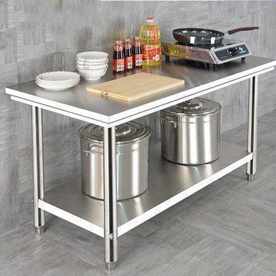お買い得品　ステンレス作業台　キッチン操作台　家庭用業務用　2層作業台　作業卓　作業テーブル　大容量収納作業台　手入れ簡単