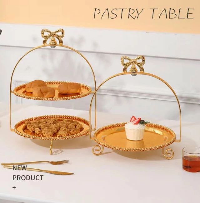 Rakuten - ケーキスタンド 3段セットおしゃれ アフタヌーンティーセット金 ゴールド 果物皿