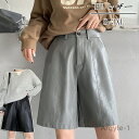 【送料無料】フェイクレザー レディース ボトムス 五分丈 PU 半ズボン 短パン ショーパン ショート丈 膝上 ひざ上 ハーフパンツ ミニ丈 短め