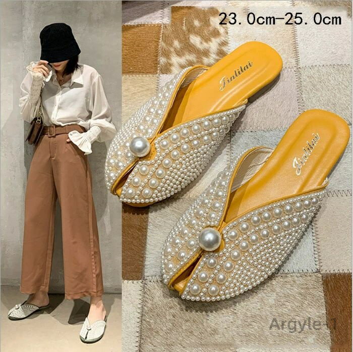 【送料無料】サンダル ローヒール フラットシューズ パール レース柄 キラキラ 楽ちん お出かけファッション デート 女子会 ママ 美人 エレガ