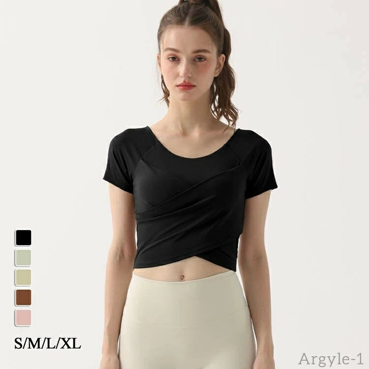 【送料無料】トップス Tシャツ 半袖 スポーツ トレーニングウェア レディース ホットヨガウェア トップス 重ね着風tシャツ おしゃれ