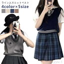 【送料無料】ライン入りニットベスト 学生服 ライン入り レディース スクール 高校生 高校 ギフト 中学 ショート丈 ニット 制服 学校 ニット
