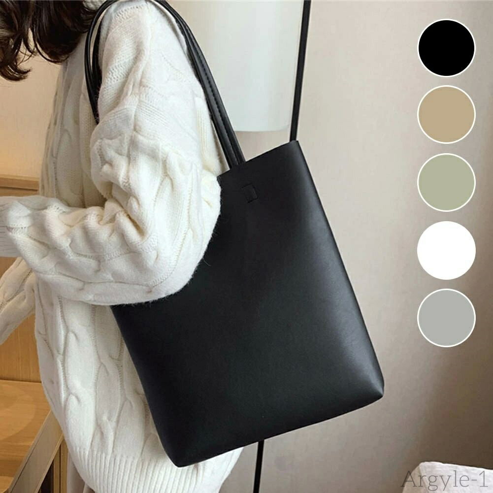 【送料無料】トートバッグ レディース 大人 軽量 A4 PUレザー 縦型 肩掛け 通勤 通学 おしゃれ カジュアル シンプル 大人可愛い オフィス 黒 ブラック...