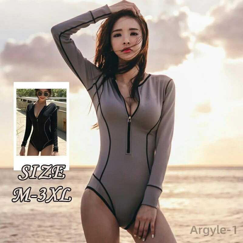 【送料無料】レディース ラッシュガード 長袖 水着 体型カバー スイムウェア 温泉 ダイビング スポーツ..