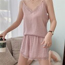 【送料無料】下セット 大きいサイズ 部屋着 薄手 ゆったり 婦人 ノースリーブ パジャマ ラフ セクシー きれい 単色 無地 シンプル ベーシック