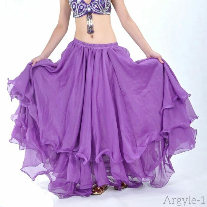 【送料無料】ベリーダンス スカート 全14色 ベリーダンス 衣装 ボリュームたっぷり広がる スカート ロング丈 ステージ衣装 ダンス衣装 アラビアン 華やか ベ...