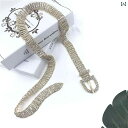 【送料無料】ベルト レディース おしゃれ キラキラ ラインストーン エレガント 10列 象眼細工 ウエストチェーン ファッション シルバー ゴールド