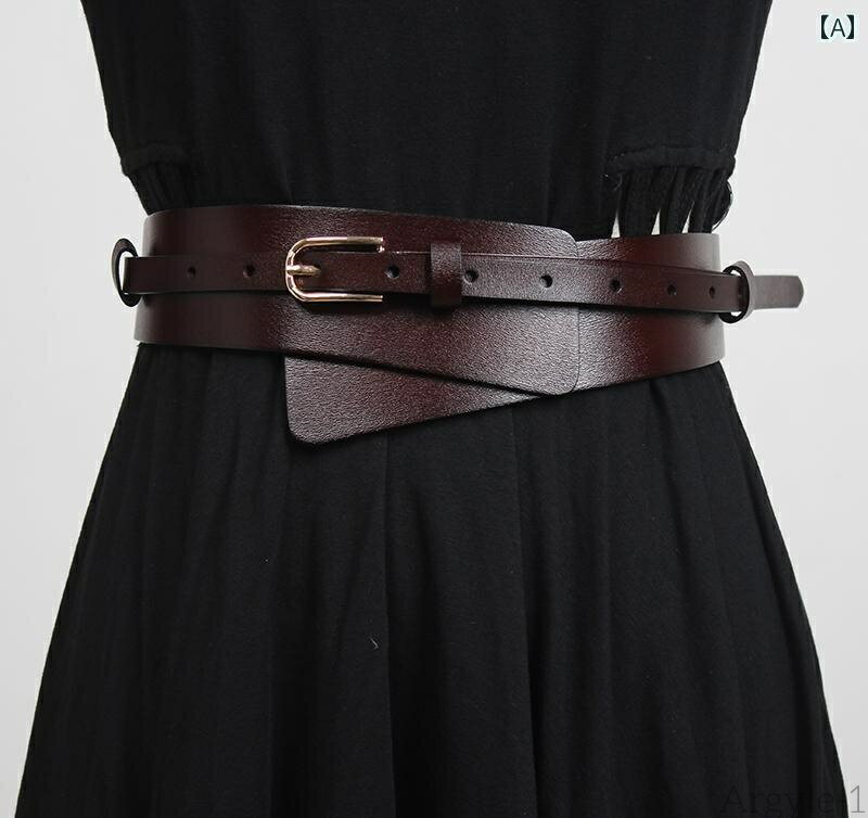 【送料無料】ベルト レディース 太 ウエストマーク おしゃれ 牛革 ガードル アメリカ アウトドア 装飾 スカート コート セーター ワイド ブラウン ワインレッド ブラック