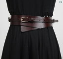 【送料無料】ベルト レディース 太 ウエストマーク おしゃれ 牛革 ガードル アメリカ アウトドア 装飾 スカート コート セーター ワイド ブラウン ワインレ...