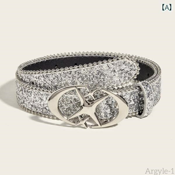 【送料無料】ベルト レディース おしゃれ キラキラ ラインストーン エレガント スナップ 装飾 アメリカ ファッション 個性 スパンコール キラキラ ジーンズ ...