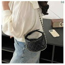 【送料無料】レディース バッグ 普段使い テクスチャ ハンド 菱形 チェーン シンプル シングル ショルダー クロス ボディバッグ 三日月