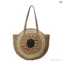 【送料無料】レディース バッグ 普段使い ストロー 大容量 夏 ラウンド 織 海辺 休暇 ビーチ ショルダートート