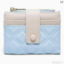 【送料無料】財布 二つ折り レディース ウォレット 小銭入れ コンパクト 韓国 キルティング おしゃれ シンプル 薄手 バイカラー ジッパー ブルー グリーン ...