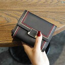 【送料無料】財布 二つ折り レディース ウォレット 小銭入れ コンパクト 折りたたみ カードホルダー ショート シンプル 多 ブラック グリーン ワインレッド