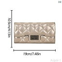 【送料無料】長財布 レディース ウォレット 小銭入れ コンパクト 韓国 キルティング レトロ 折りたたみ カード コイン シルバー ピンク ブルー