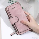 【送料無料】長財布 レディース ウォレット 小銭入れ シンプル おしゃれ 多 カードホルダー 革 レザー ジッパー ピンク グレー ブルー