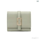 【送料無料】財布 三つ折り レディース ウォレット 小銭入れ コンパクト ショート カードホルダー おしゃれ ベルト グリーン ブラウン ブルー