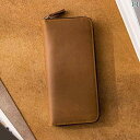 【送料無料】長財布 メンズ ラウンドファスナー レトロ 革 レザー 大容量 カードホルダー シンプル 小銭入れ ブラウン