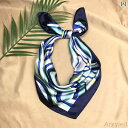 【送料無料】スカーフ リボン レディース ユニフォーム 制服 事務 接客 受付 オフィス 春秋 正方形 ストライプ ブルー