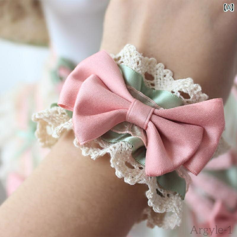 【送料無料】レディース 帽子 ロリータ かわいい ガーリー コスプレ オールシーズン 花粉 グリーン カラー ヘア アクセサリー ロング リボン エッジ 袖